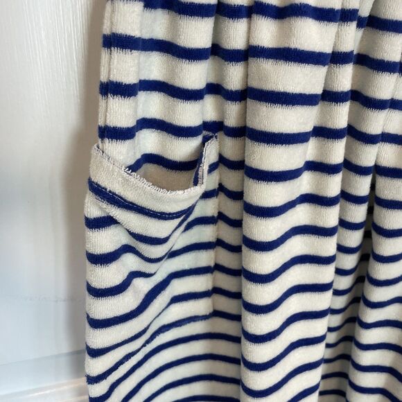 Boden Girls Navy White Dress Terry Cloth Dress Size 8 Stripes Cover Up - Picture 4 of 7